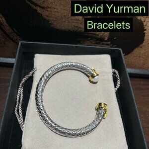D̲a̲v̲i̲d̲ ̲Y̲u̲r̲m̲a̲n̲ Cable Classics Bracelet with Pearl & 14k Gold 7mm